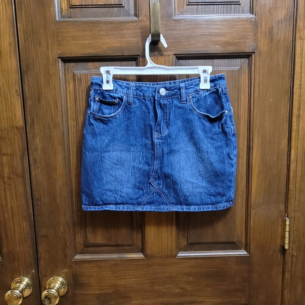Refuge Sz S Denim Blue Women's Skirt W 29 L 14.5